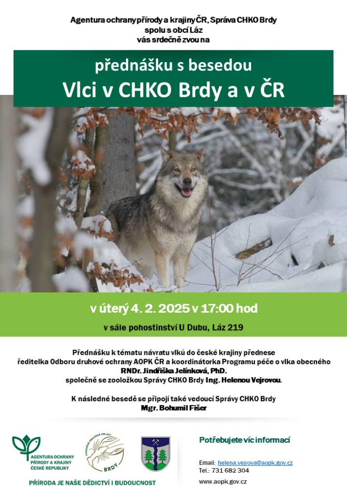 Přednáška s besedou s odborníky Správy CHKO Brdy (4.2.2025 v Lázu)