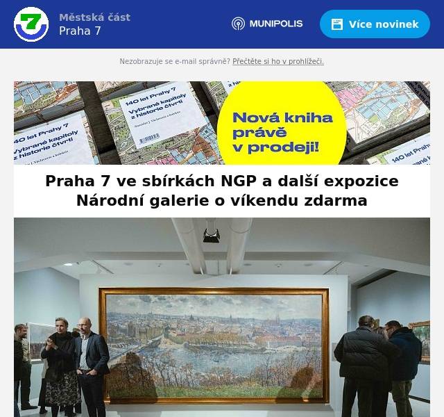 O víkendu 8. a 9. února můžete volným vstupem do stálých expozic oslavit 229. výročí založení Společnosti vlasteneckých přátel umění, která byla jednou z předchůdkyní Národní galerie v Praze. Obyvatele Sedmičky zveme zejména do Veletržního paláce do expozice Umění dlouhého století, jejíž součástí je výstava Praha 7 ve sbírkách NGP.