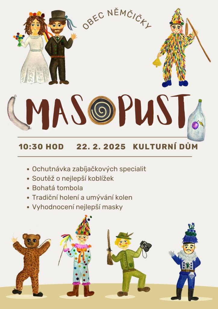 Sraz masek v 10:30 hodin před KD Němčičky.