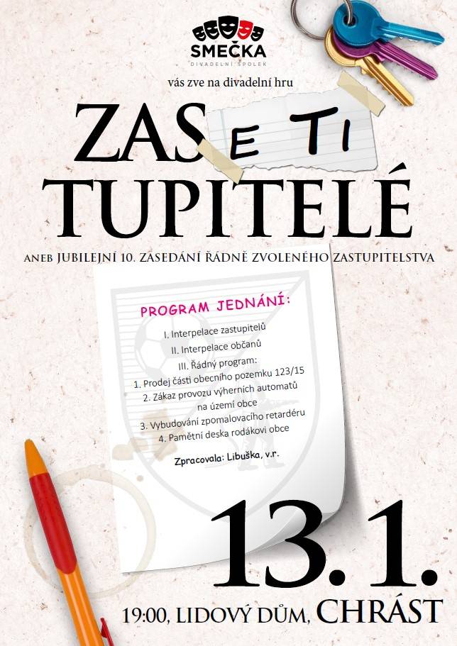 13.1.2024 divadelní představení souboru Smečka  hra Zastupitelé