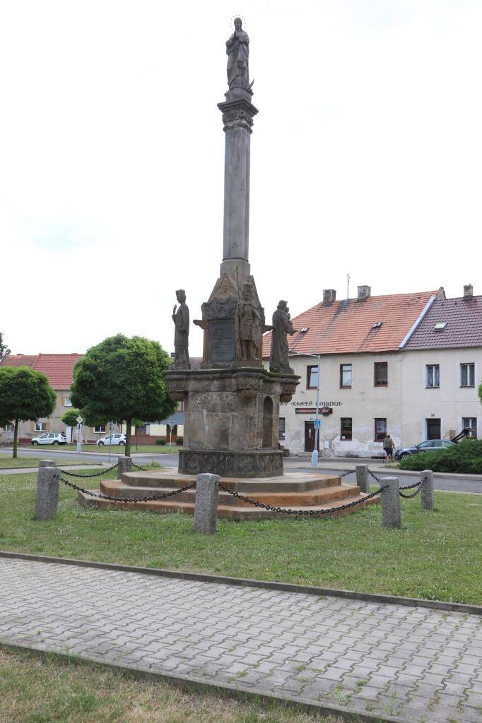 Jde o restaurování kamenných schodů přiléhajících k  Mariánskému sloupu v obci Radonice od sochaře Josefa Maxe (socha Panny Marie) a  Antonína Dvořáčka st. a ml. (sloup, čtveřice světců). Dílo je cennou novogotickou památkou,  která odkazuje na ojedinělou ukázku tohoto žánru u nás v tomto slohu.