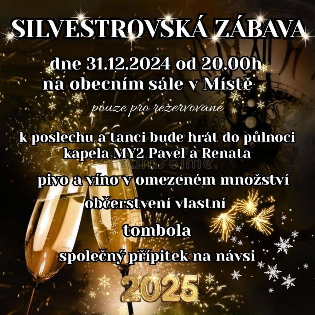 Silvestrovská zábava na sále v Místě
