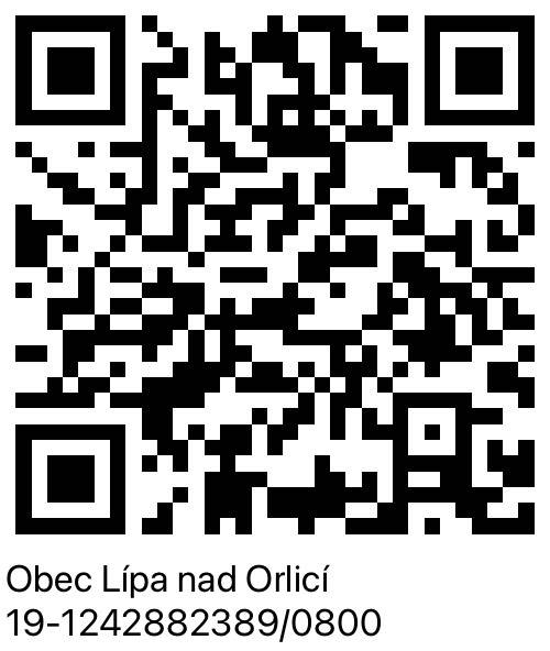 Možnost platby stočného přes QR kód. Do VS prosím uveďte číslo popisné.