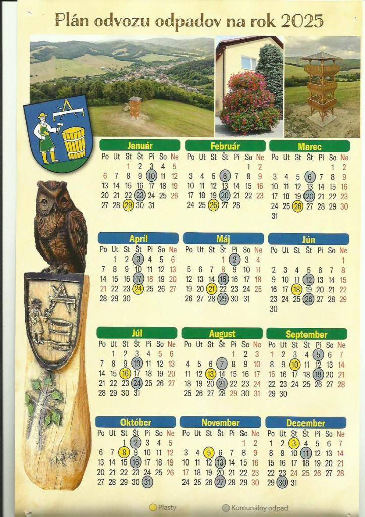 Plán odvozu odpadov na rok 2025