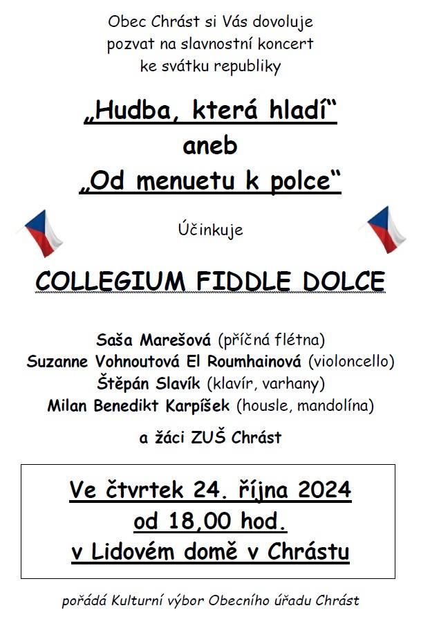 25.10.2024 Koncert k oslavě vzniku ČSR - COLLEGIUM FIDDLE DOLCE