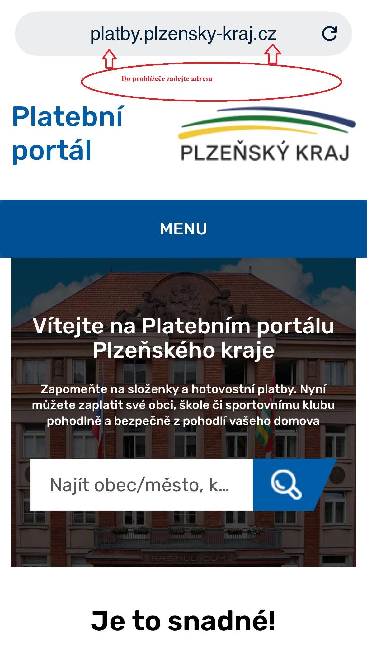 Na zaplacení poplatků za KO, vodu a psa můžete nově využít platební portál Plzeňského kraje. Návod v obrázkové příloze