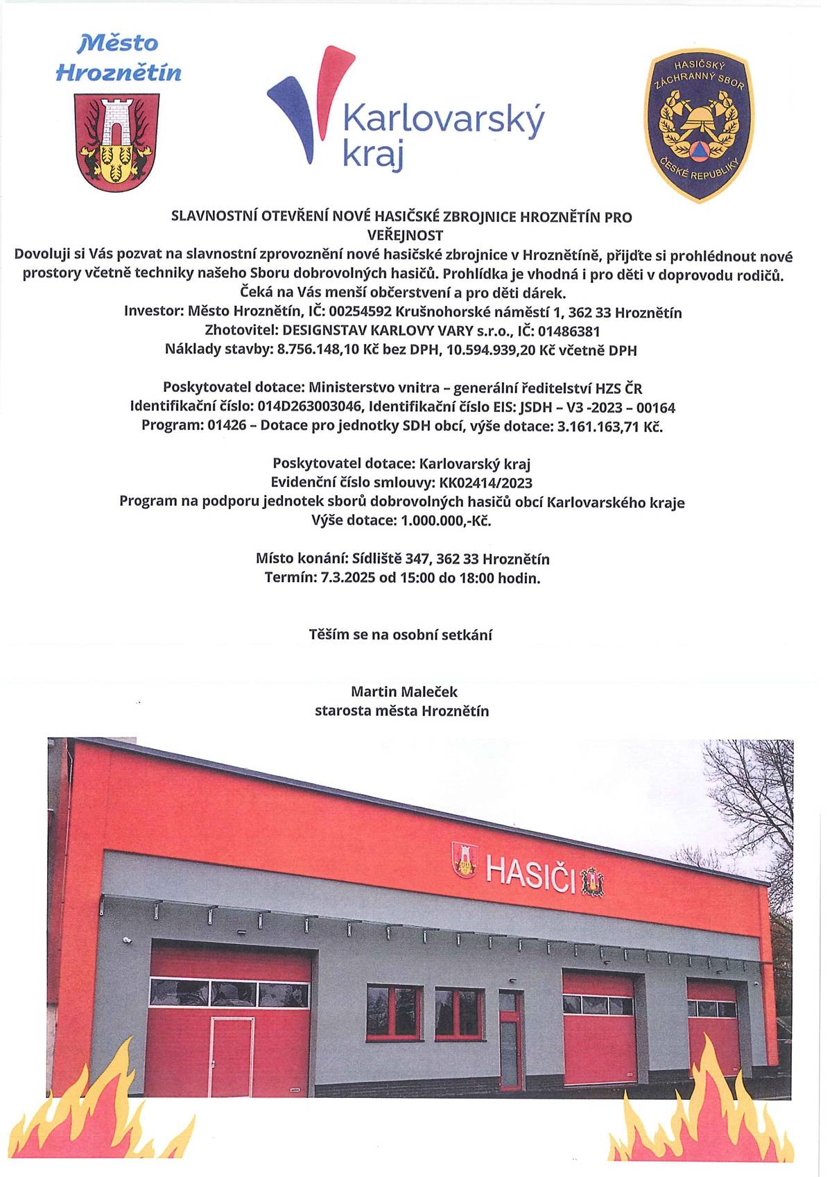 Pozvánka pro veřejnost na akci 7.3.2025 od 15:00 do 18:00 hodin.