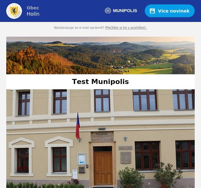 Tento vzkaz je pouze test na členy zastupitelstva. Těším se na čtvrteční setkání. JV