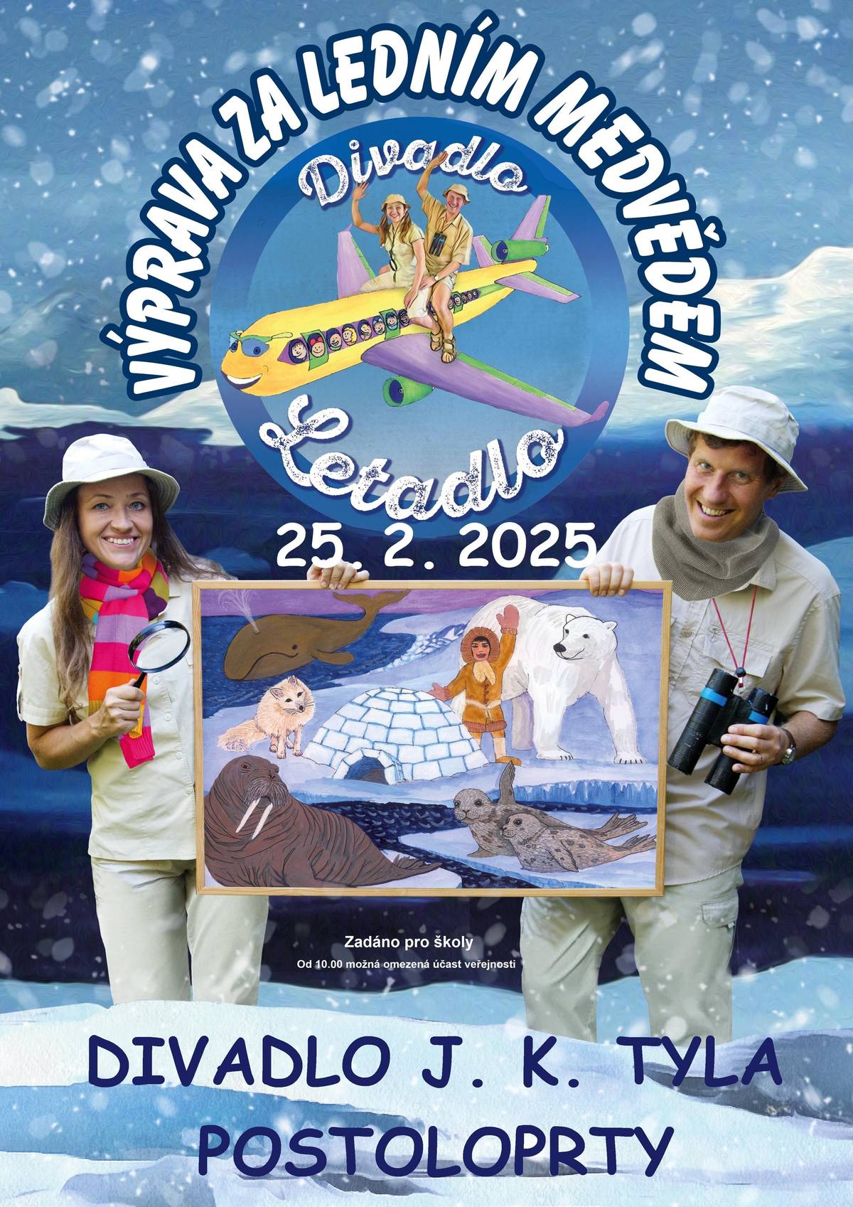 Představení je zadáno pro školy, ale od 10 hodin je možná účast veřejnosti. V úterý 25. 2. 2025 v divadle J. K. Tyla Postoloprty.