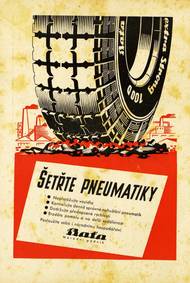 Reklamní prospekty na pneumatiky Baťa z roku 1947.