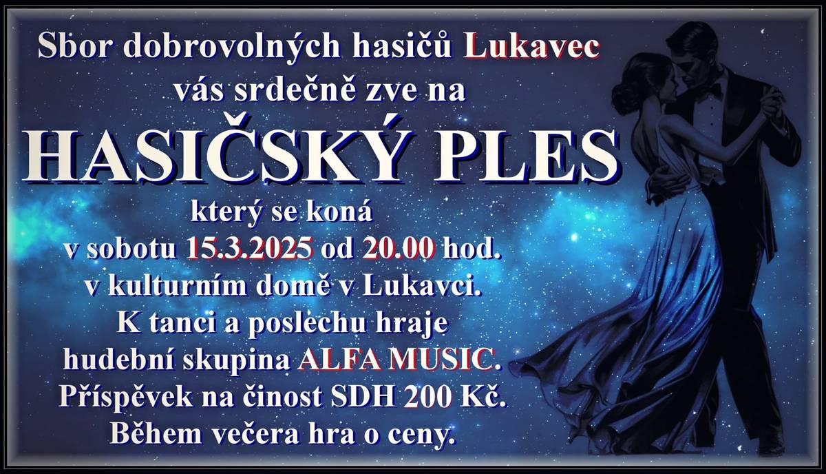 Sbor dobrovolných hasičů vás zve na Hasičský ples