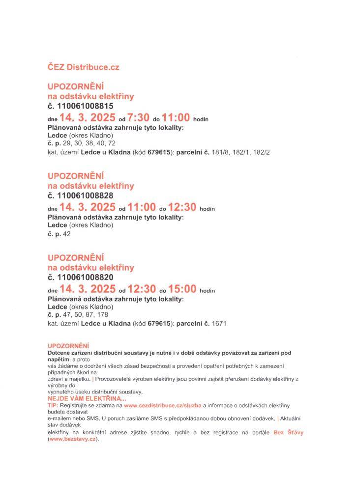 Odstávka elektřiny.