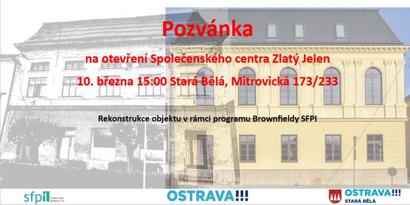 V pondělí 10.3. od 15:00 bude zpřístupněn pro veřejnost rekonstruovaný objekt Zlatého Jelena.