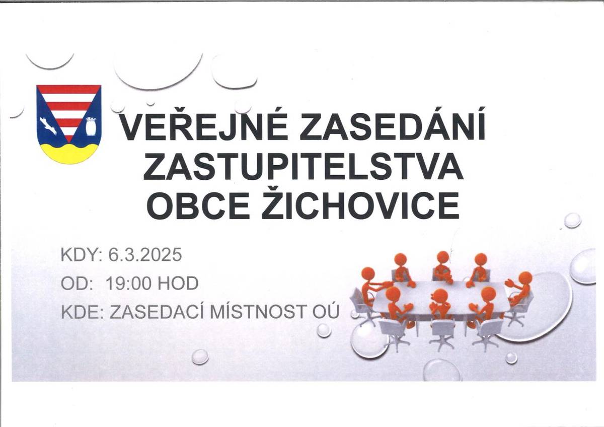 Pozvánka na XIII.veřejné zasedání zastupitelstva Obce Žichovice konané dne 6.3.2025