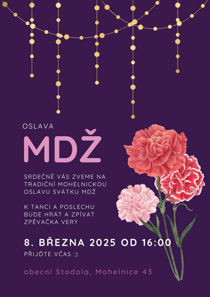 Srdcečně zveme ženy na tradiční oslavu Mezinárodního dne žen.