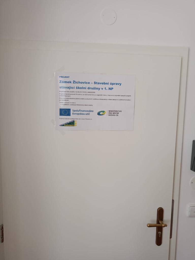 Zámek Žichovice - Stavební úpravy stávající školní družiny v 1.NP