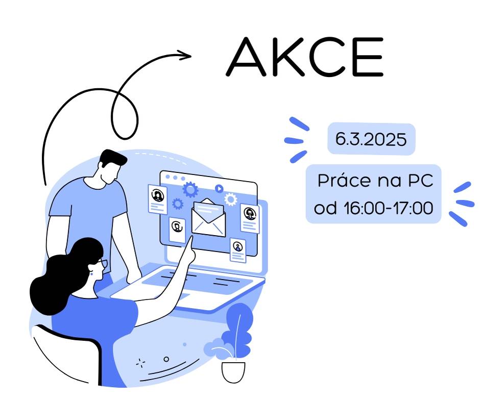 Práce na PC,  dne 6.3.2025 od 16:00-17:00  Kurz pro dvě osoby, kapacita obsazena.  V případě zájmu, lze domluvit další termín.  Řešení konkrétních problémů při práci na PC.