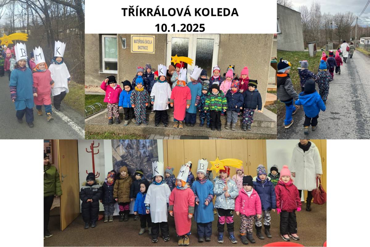 10.1.2025 jsme se vydali na tříkrálovou koledu Skotnicí. Po cestě jsme popřáli našim spoluobčanům hodně štěstí do nového roku, rozdali přáníčka a nakonec zazpívali na Obecním úřadě.