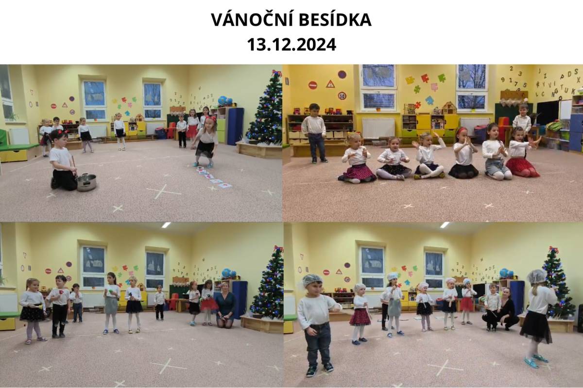 13.12.2024 jsme v MŠ pořádali Vánoční besídku s programem, kterým jsme představili zimní svátky a tradice.
