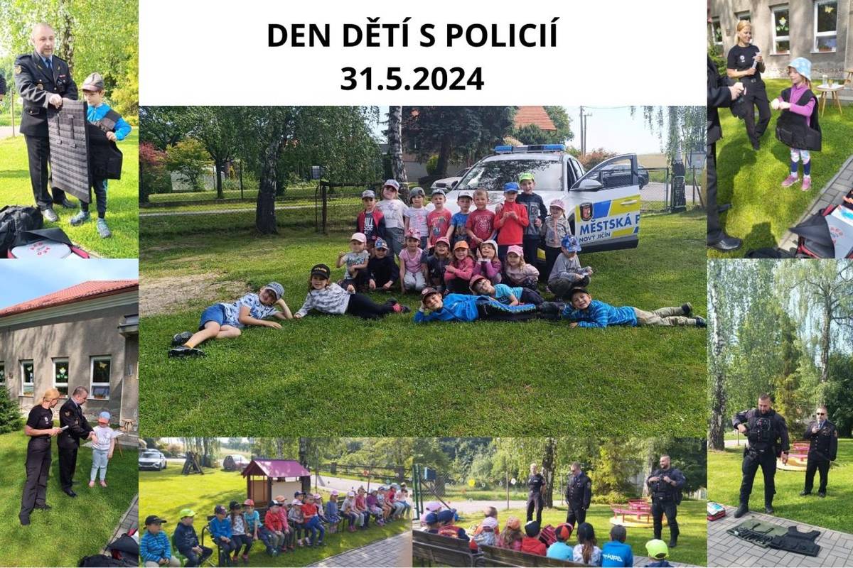 Dne 31.5.2024 nás k příležitosti oslavy DNE DĚTÍ navštívila policie z Nového Jičína