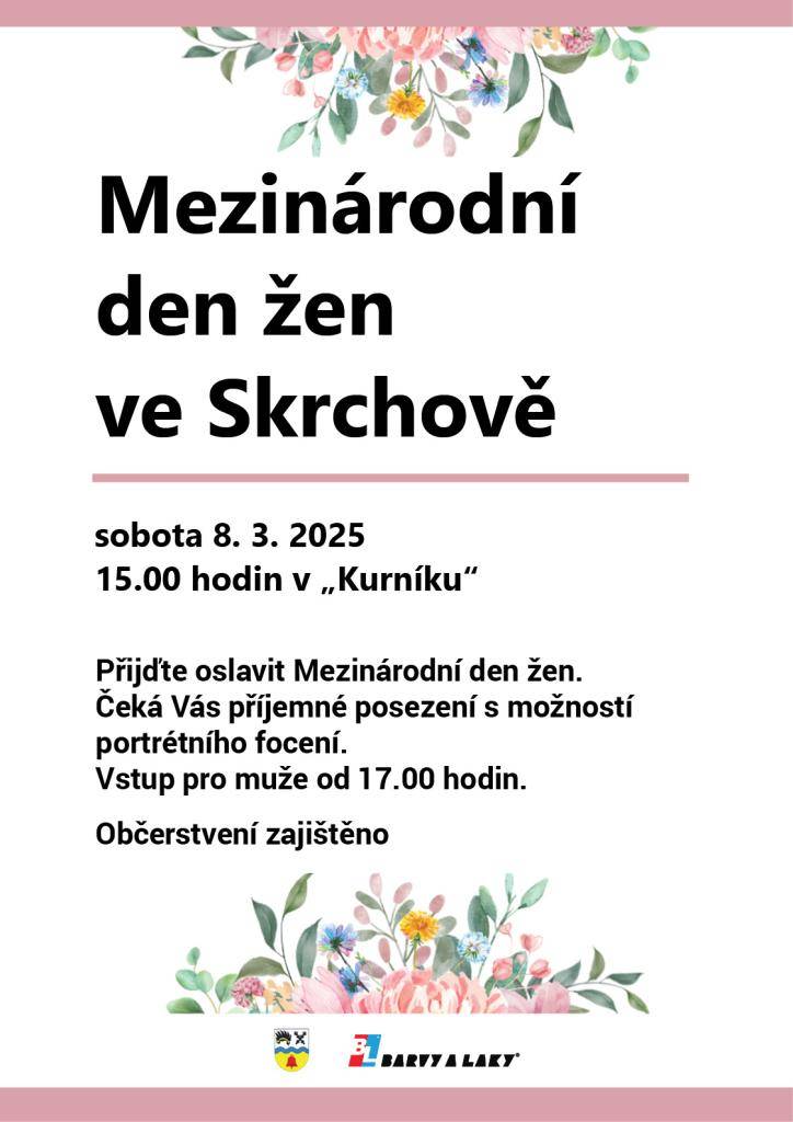 Přijďte oslavit Mezinárodní den žen. Čeká Vás příjemné posezení s možností portrétního focení.   Vstup pro muže od 17.00 hodin.  Občerstvení zajištěno
