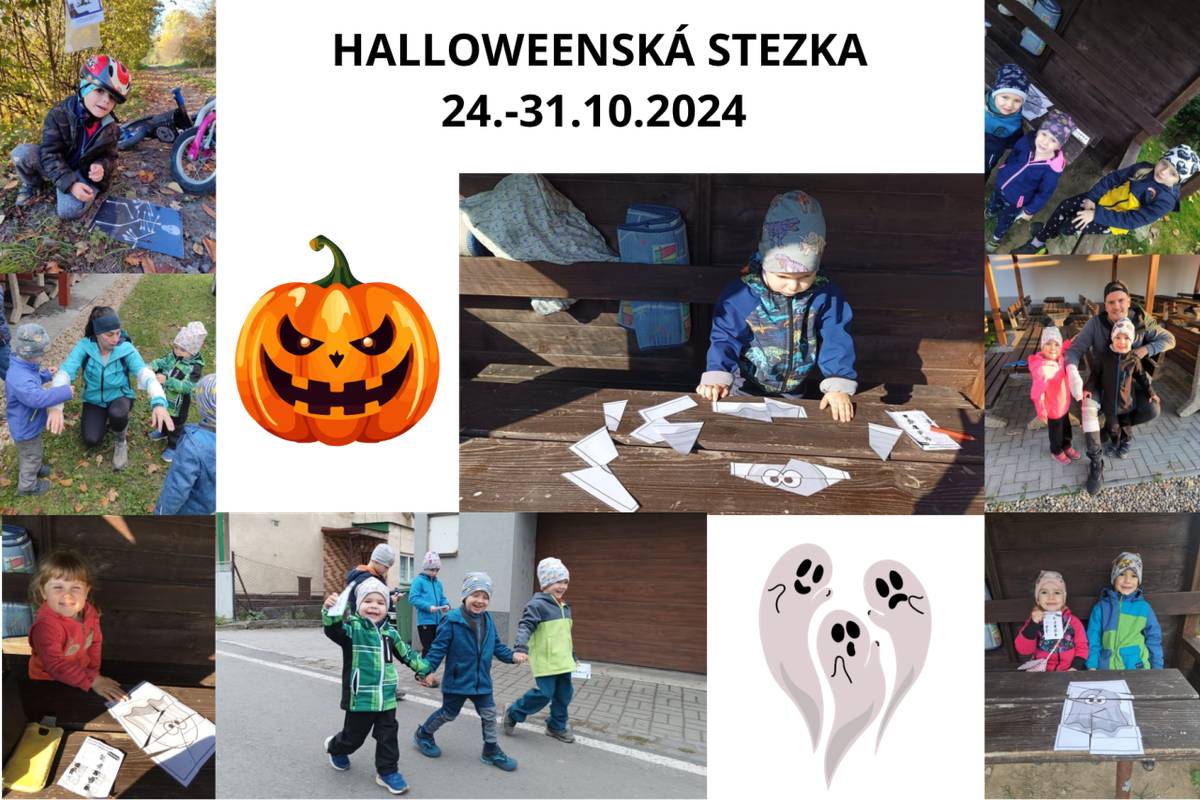 Ve dnech 24.-31.10.2024 jsme pro děti a jejich rodiče připravily Halloweenskou stezku, která vedla na Skorotínskou vyhlídku. Rodiče s dětmi plnili po cestě zábavné úkoly.