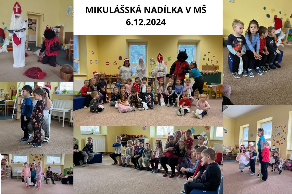 6.12.2024 nás v MŠ navštívil Mikuláš se svými pomocníky andělem a čertem.