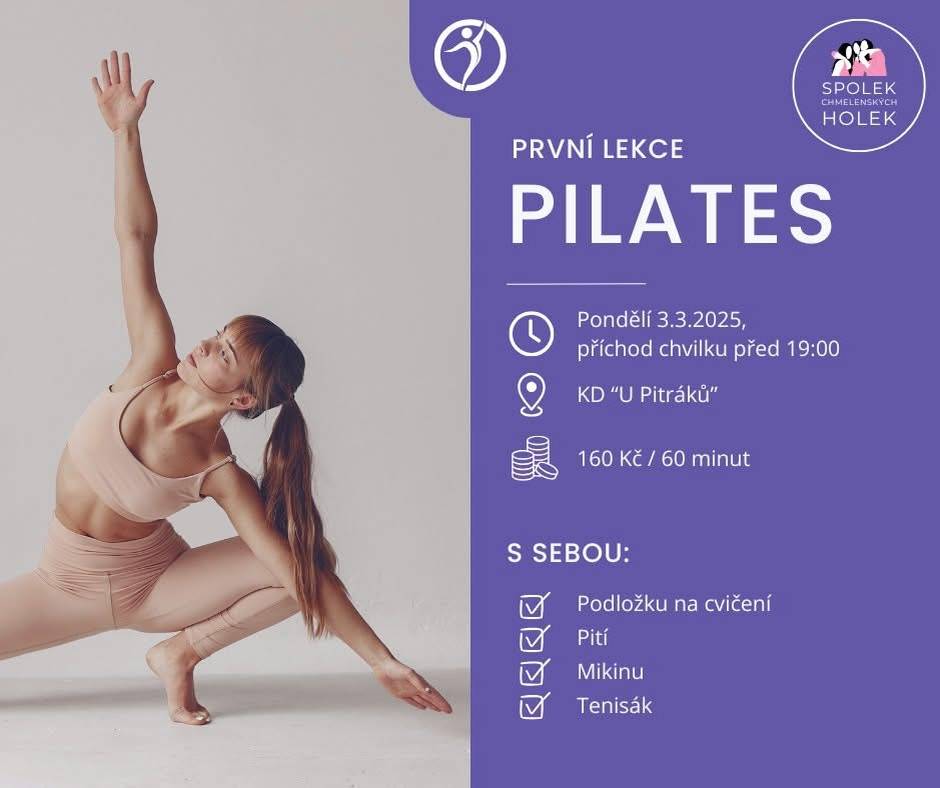ZRUŠENÍ PRVNÍ LEKCE PILATES  Bohužel vám musíme oznámit, že první lekce pilates se z důvodu nemoci lektorky ruší. Omlouváme se za komplikace a děkujeme za pochopení.  Nový termín bude brzy upřesněn – pro čerstvé informace sledujte naše stránky.  Děkujeme za vaši trpělivost a těšíme se na vás