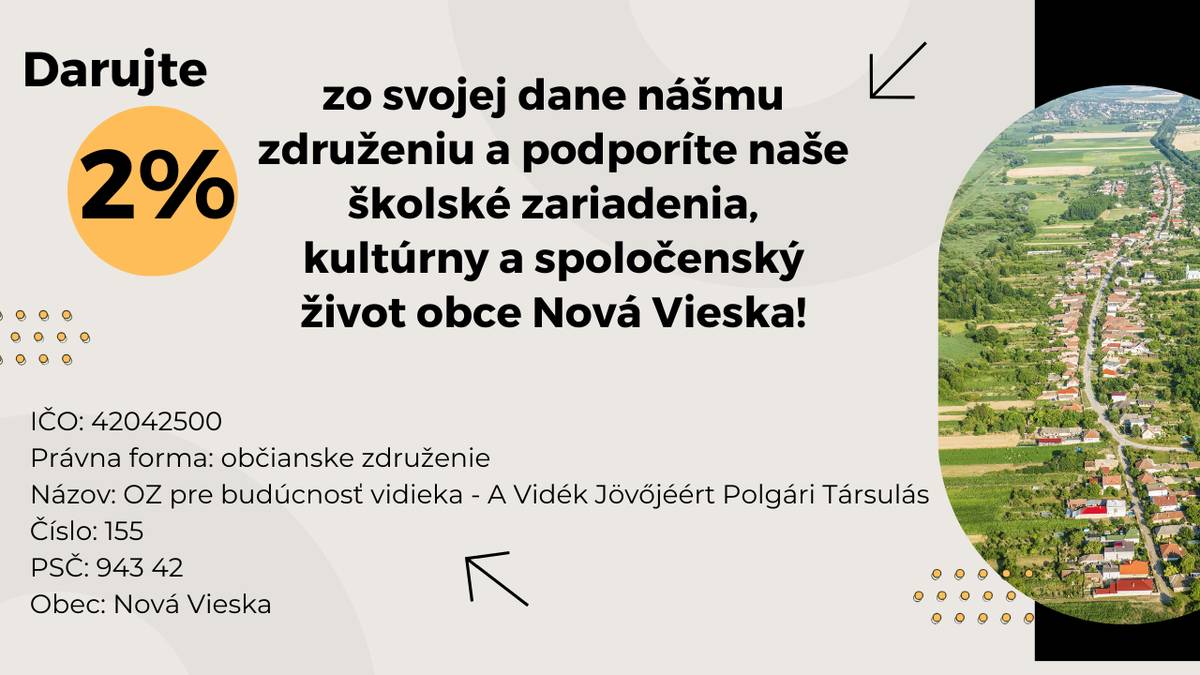 DARUJTE 2% ZO SVOJEJ DANE!