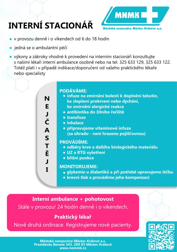 Interní stacionář - nemocnice Městec Králové