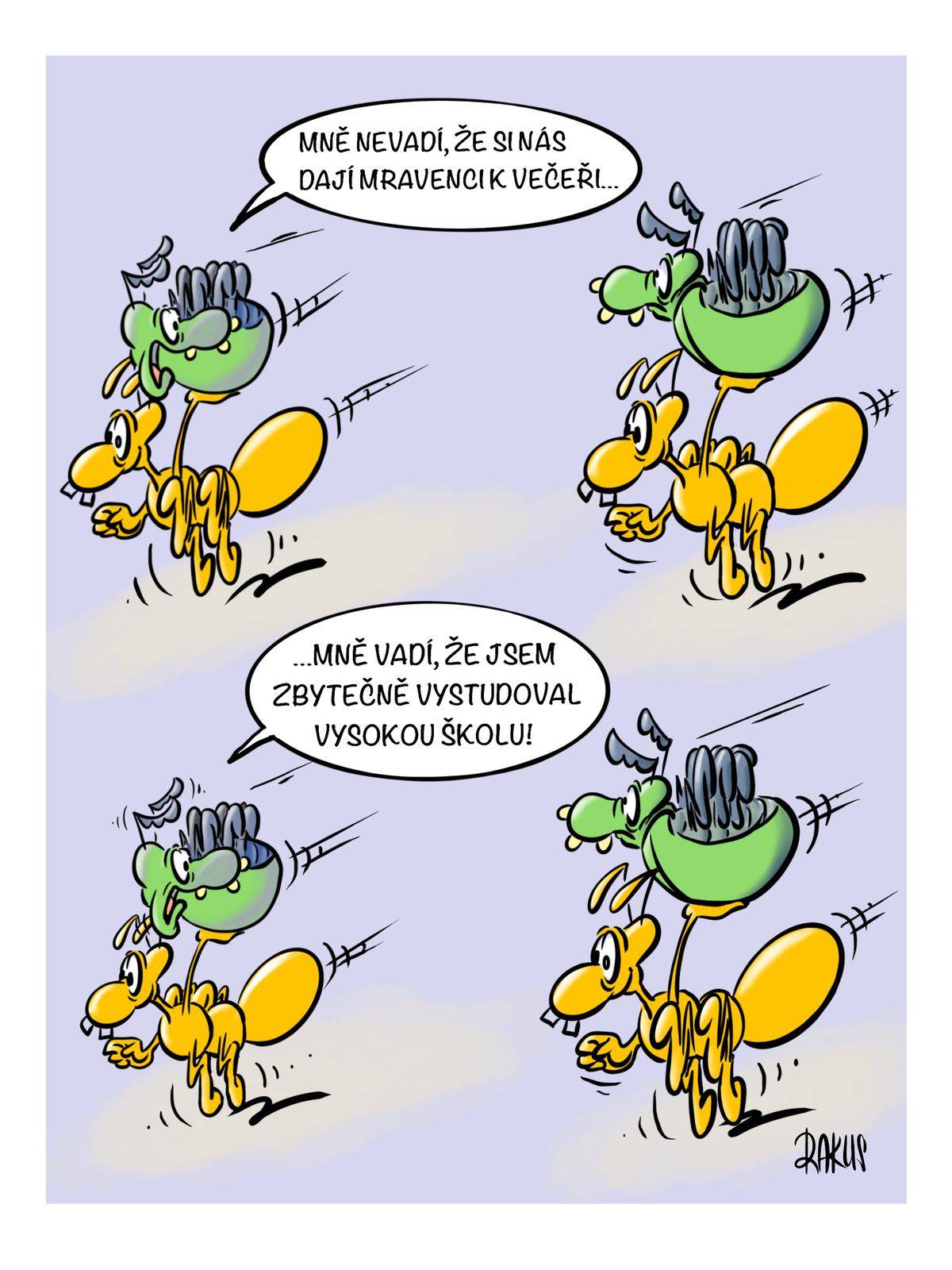 Co může vadit broukovi, když ho chytí mravenci?