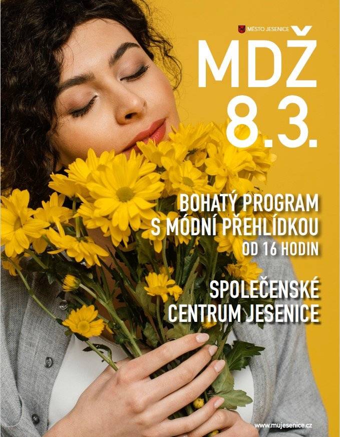 Zveme veřejnost na pěkný program pro ženy ve společenském sále dnes od 16 hodin. Nebude chybět pěvecký sbor Jesenka a módní přehlídka,  šperky a workshop, dj a nabídka občerstvení na baru, které zajišťuje Yes funpark Jesenice. Událost je  možné navštívit i bez registrace, na stání. Posezení možné také v klubovně MC, kde je doprovodný program. Milé ženy, přijďte na skleničku nebo kávu a užít si pěkné odpoledne.