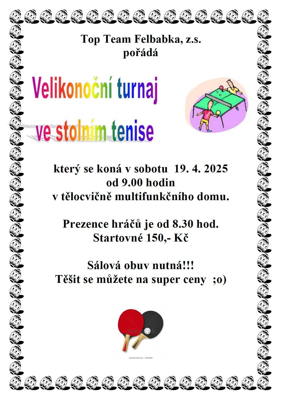 Velikonoční turnaj ve stolním tenise