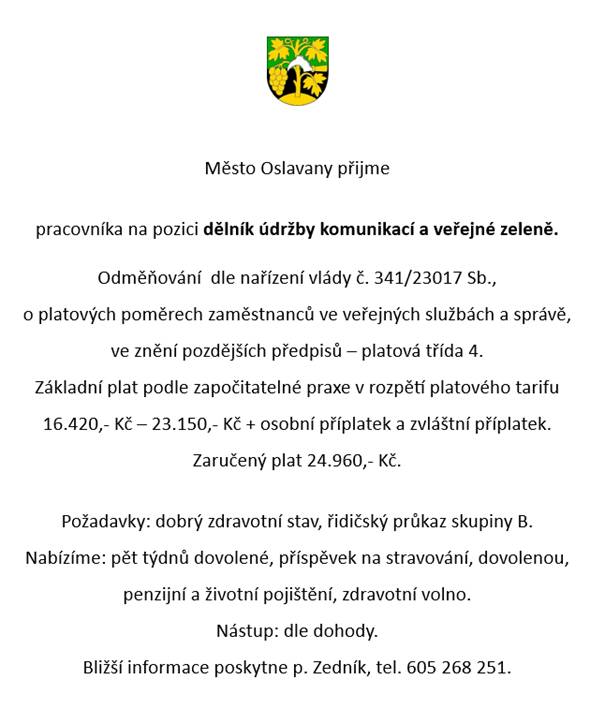 Dělník údržby komunikací a veřejné zeleně