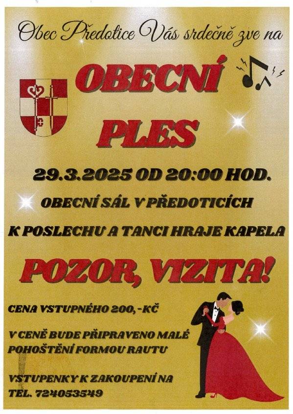 Bohatá tombola, pohoštění, skvělá hudba a hlavně dobrá zábava Vás čeká 29. března v sále v Předoticích. Srdečně Vás zveme!