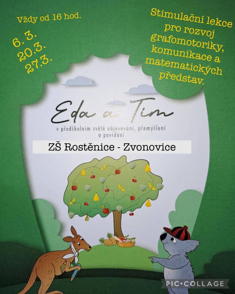 Lekce EdaStim (edukačně stimulační) jsou zaměřené na rozvoj zrakové a sluchové percepce, rytmizaci řeči a uvolnění ruky pro správné psaní. Děti se seznámí se spolužáky i školním prostředím.  Kvůli přípravě materiálů, se v případě zájmu o setkání, přihlaste na e-mail školy. Děkuji.