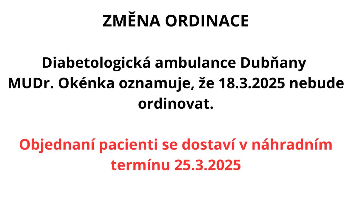 Mudr. Okénka informuje