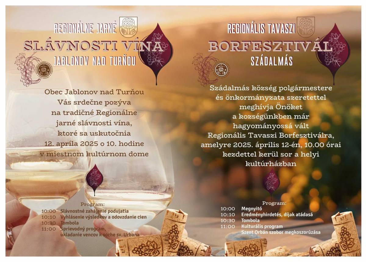 REGIONÁLNE JARNÉ SLÁVNOSTI VÍN   REGIONÁLIS TAVASZI BORFESTIVÁL
