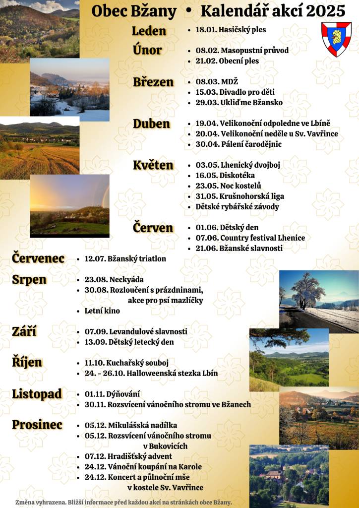 plánované akce pro rok 2025