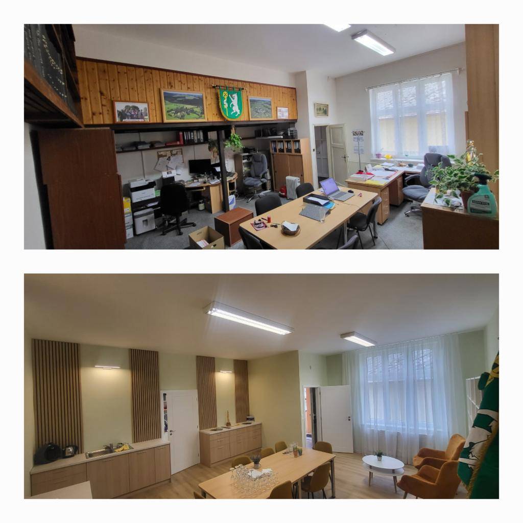 V lednu a únoru proběhla kompletní rekonstrukce kanceláře a knihovny OÚ. Vzhledem k tomu, že se jednalo o rekonstrukci po 30 ti letech...požádali jsme bytovou designerku Staňku Mikovou- Harmonické bydlení. Stavební práce provedla firma Stav kom.