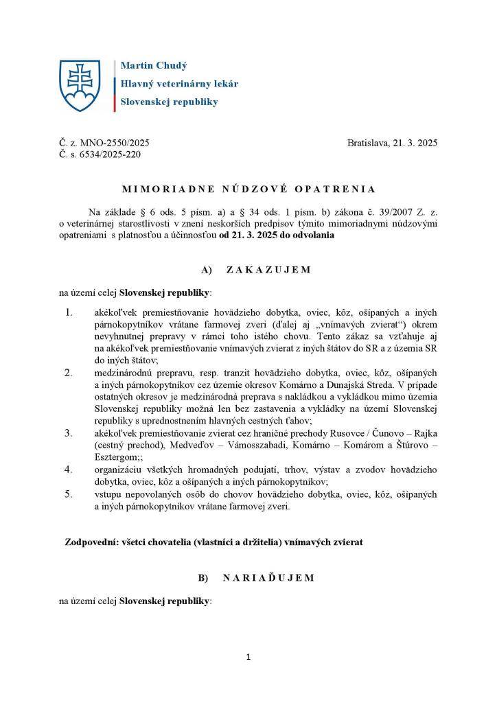 VÉSZHELYZET – TÁJÉKOZTATÁS A LAKOSOK SZÁMÁRA
