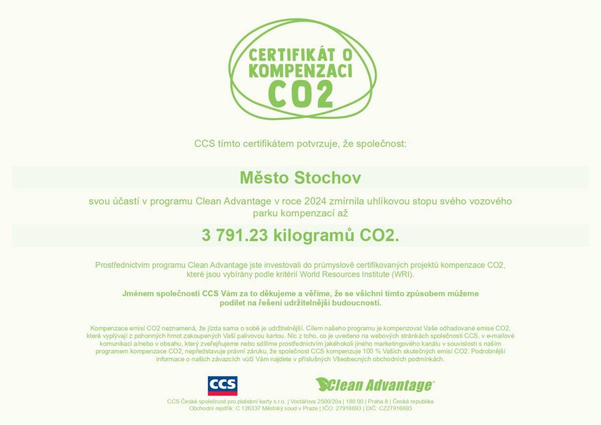 Certifikát o kompenzaci CO2
