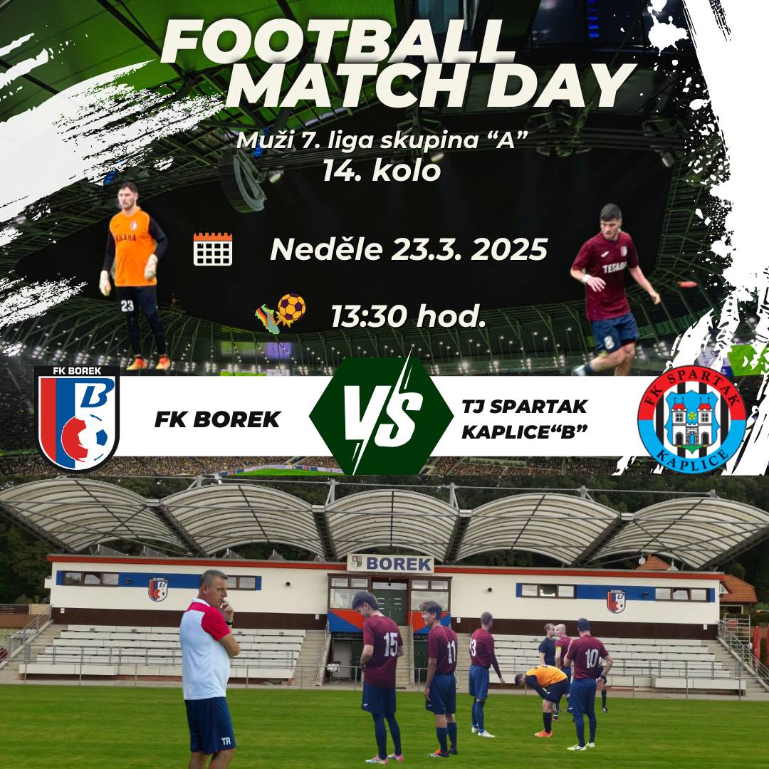 Dobrý den všem. Dovolte mi, abych Vás jménem FK Borek pozval na mistrovské fotbalové utkání mužů krajské soutěže 7. ligy SK A, mezi FK Borek / TJ Spartak Kaplice, které se uskuteční v neděli 23.března 2025 od 13:30 hodin na boreckém fotbalovém stadionu. Přijďte fandit. S přáním hezkého dne Jaroslav Novák - starosta obce Borek.