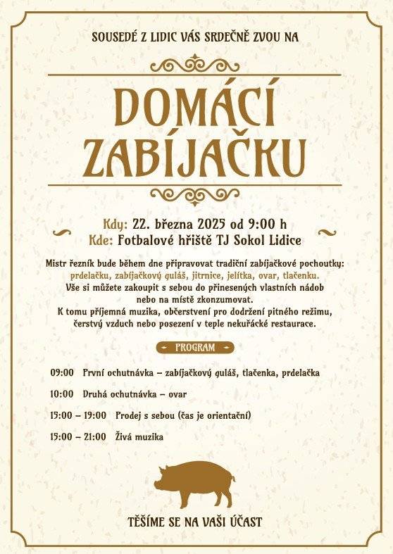 zvou sousedé z Lidic, a bude prima počasí!