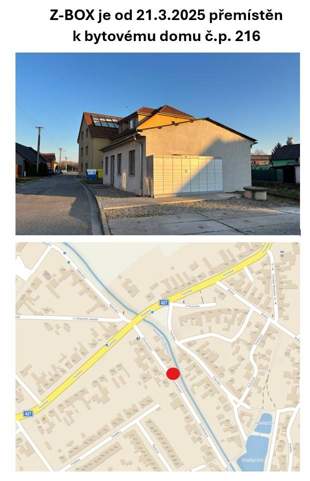 Od 21.3.2025 je Z-BOX umístěn u č.p. 216.