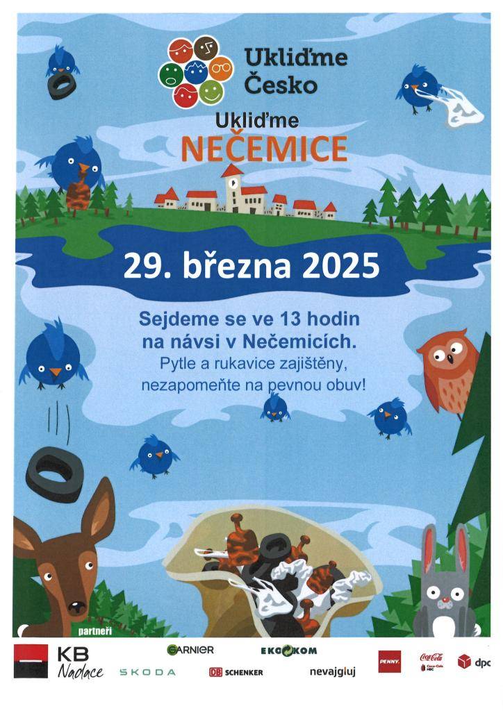 Přijďte nám pomoci uklidit obec.