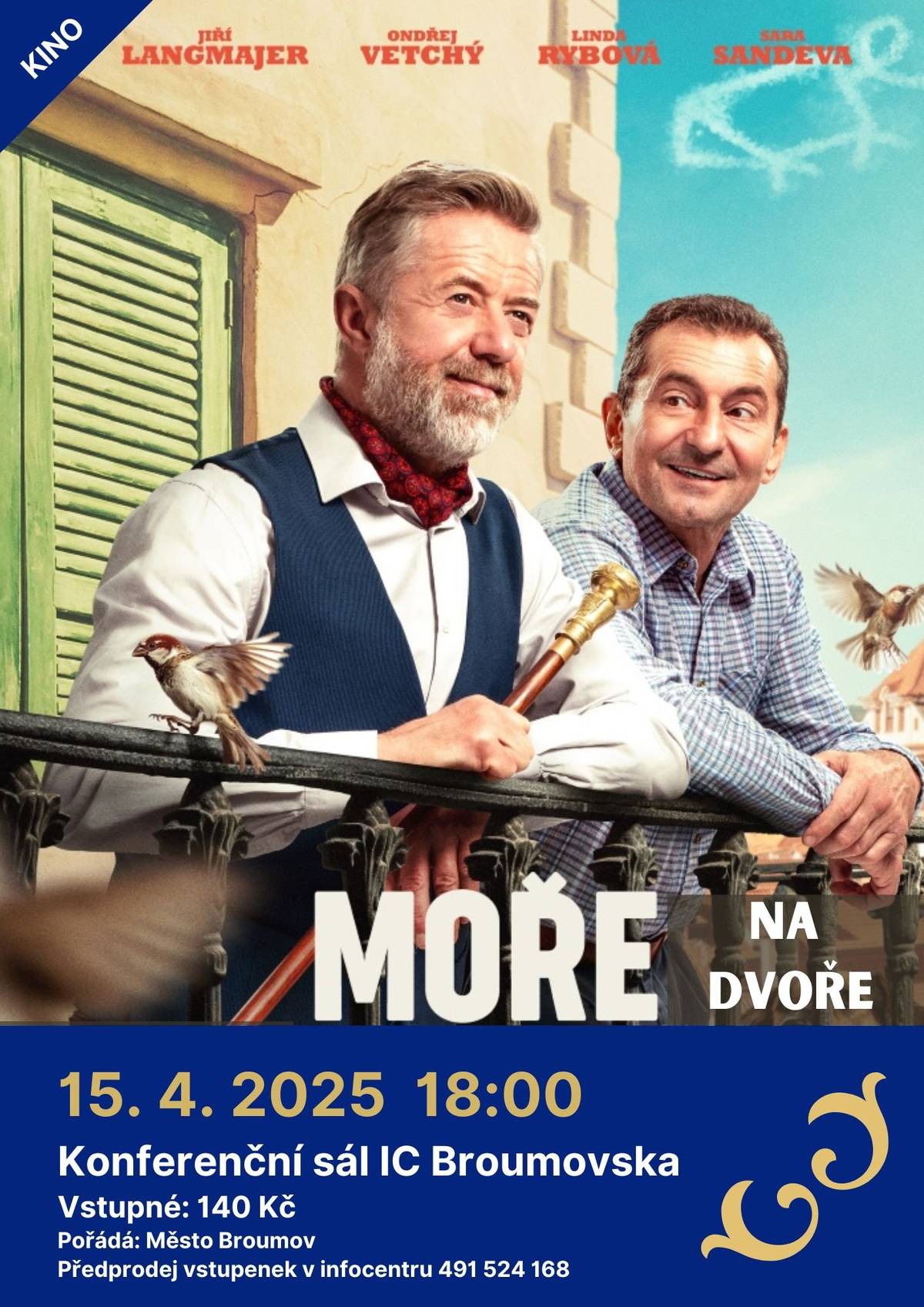 Malý Tibet – Don Fohler – výstava fotografií Výstava potrvá do 26. 4. 2025. Výstavní síň LokArt / Café Herzog. Pořádá: DDM Ulita Broumov a Město Broumov. Více ZDE   Výstava studentských prací FSv ČVUT – vizualizace měšťanského pivovaru Výstava potrvá do 25. 4. 2025. Cyklodům. Pořádá: Město Broumov. Více ZDE   Degustace vín v benediktinských sklepích  Dnes od 18:00 do 21:00, Benediktinské sklepy/Klášter Broumov. Pořádájí: Benediktinské sklepy Broumov. Více ZDE   Jarní literární jamm V pátek 21. března od 16:00, Café Dientzenhofer/ Klášter Broumov. Pořádá: Kryštof Karvovský, Jakub Gruss a ArtCafé. Více ZDE   David Ellefson V pátek 21. března od 20:00, Undergroundový klub Eden Broumovs. Pořádá: Music & Theatre S. G. Pitaš, z. s. Více ZDE   Otevírání lesa pro mykology V sobotu 22. března sraz v 9:40 na vlakovém nádraží Teplice nad Metují. Pořádá: MO Broumov. Více ZDE   Dřevohraní – rodinná dílna V sobotu 22. března 9:00-12:00. DDM Ulita Broumov. Pořádá: DDM Ulita Broumov. Více ZDE   Od sklepa po půdu Prohlídky v sobotu 22. března od 10:00. Klášter Broumov. Pořádá: Klášter Broumov. Více ZDE   Knihtiskařská dílna V sobotu 22. března v 10:00. Skriptorium/ Klášter Broumov. Pořádá: Maiwaldova akademie a Kulturní a vzdělávací centrum Broumov. Více ZDE   Velikonoční den na Farmě Wenet V sobotu 22. března v 10:00-15:00. Farma Wenet. Pořádají: Farma Wenet a Manželé Novotní. Více ZDE   O Perníkovém srdci a čarodějné knize – divadelní pohádka V sobotu 22. března v 15:00. Pohádka v podání DAP Praha. Městské divadlo Broumov. Pořádá: Město Broumov. Více ZDE   Ranní meditace V úterý 25. března od 8:00 do 8:25, ranní meditace. Pořádá Maiwaldova akademie a Vzdělávací a kulturní centrum Broumov. Více ZDE   Školení řidičů - amatérů V úterý 25. března od 17:00 do 19:00. Učebna Autoškoly Fiedler. Pořádá: Automotklub Broumov. Více ZDE    Jak se nám to mohlo stát - kino V úterý 25. března od 18:00. Konferenční sál IC Broumovska. Pořádá: Město Broumov. Více ZDE