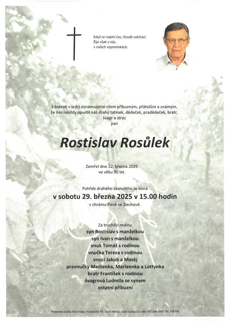 pan Rostislav Rosůlek, 90 let