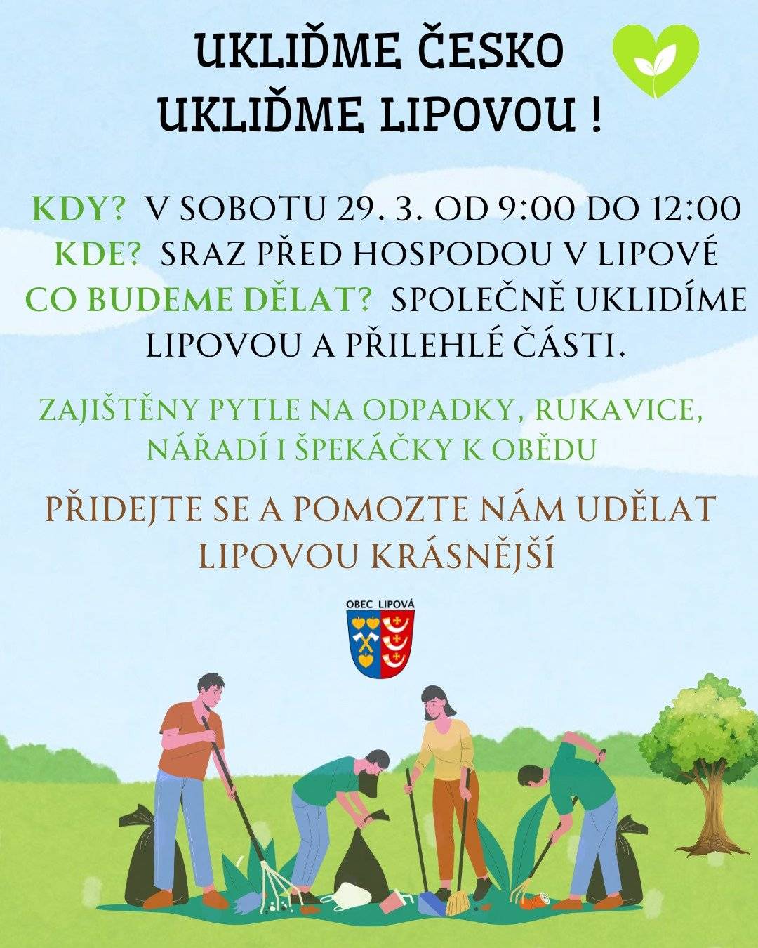Přijďme společně udělat naše obce krásnější a čistější.