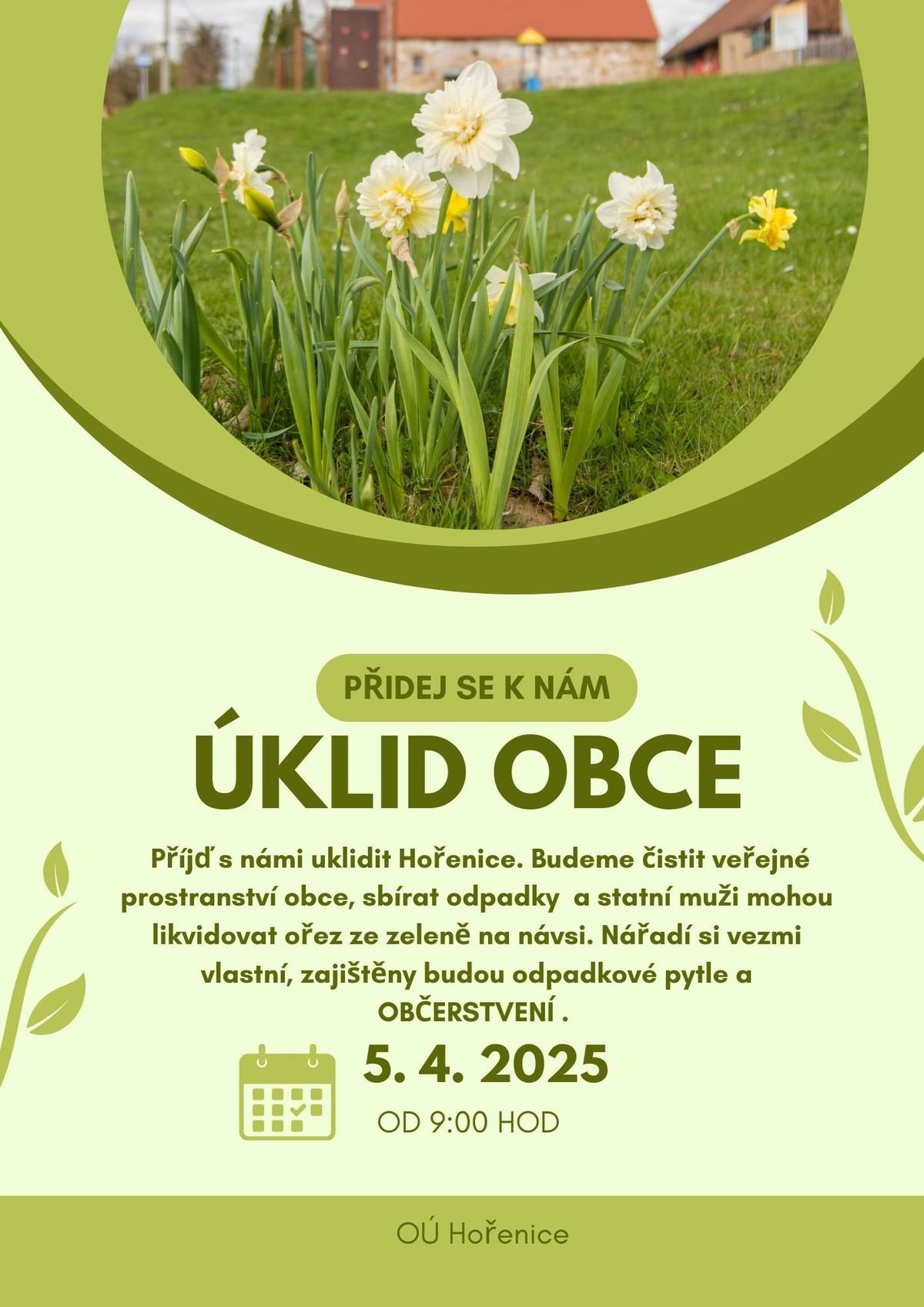 Jarní úklid obce 5.4.2025 od 9h.